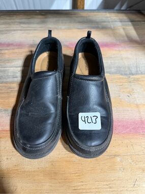 #4213-George Black Slip-On School Loafers for Kids